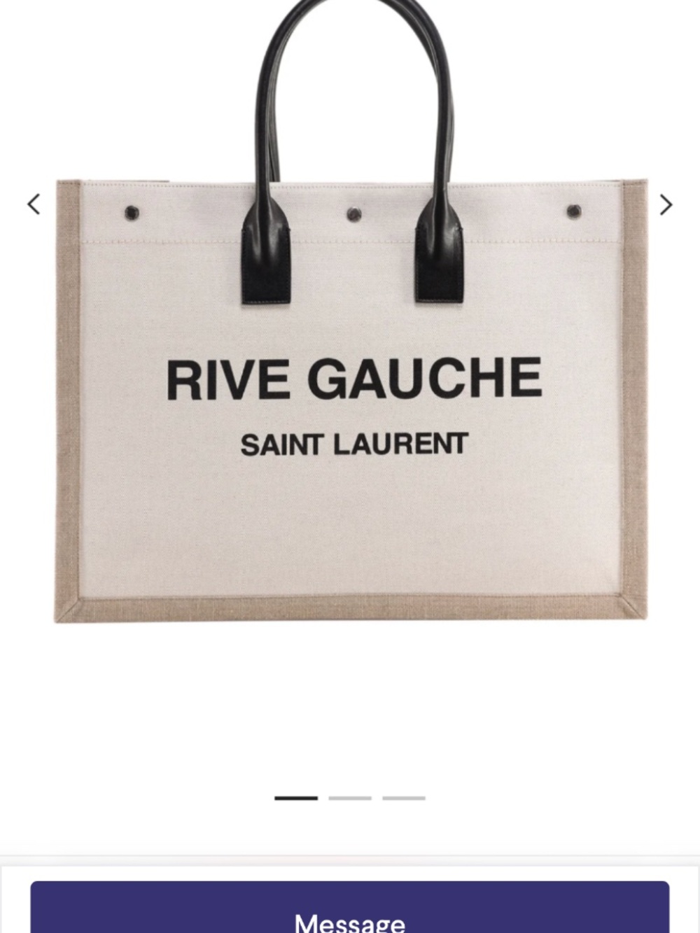 Rive Gauche Tote YSL in beige - black handles
